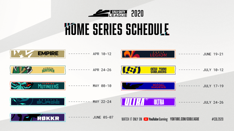 Call of Duty League Competition to Start Online from April 10